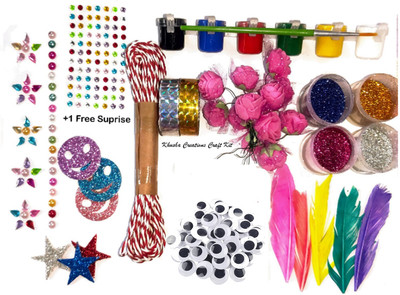 KHUSHA CREATIONS 11in1 Craft Material Combo for Kids/Decoration Material Kit/DIY Material kit