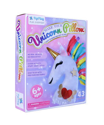 PepPlay Unicorn Pillow DIY kit Art & Craft Activity Kit for Kids | (43Pieces)