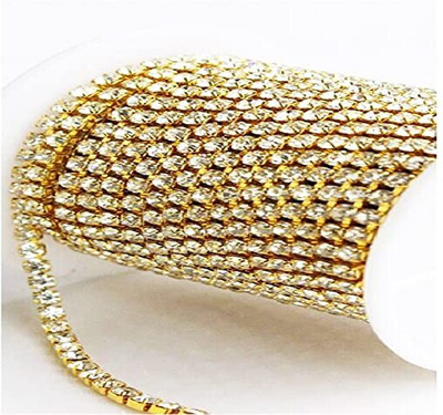manrish 5 Meters Gold Rhinestone Chain for Jewelry Making/Arts & Craft/DIY