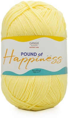 Ganga Pound Of Happiness Hand Knitting and Crochet yarn (Lemon) (454gms)