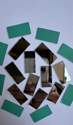 MAHANT RECTANGULAR SHAPE SILVER MIRROR FOR LIPPAN ART 15MM 50GM 40PIECE