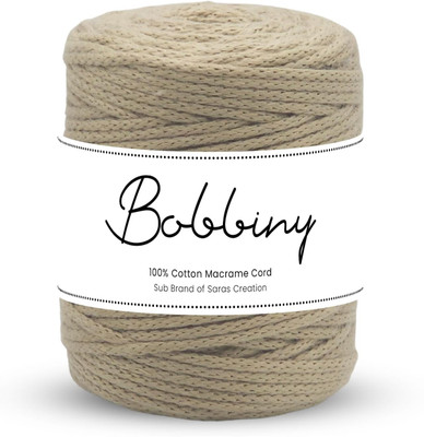 Bobbiny 4MM 100 Meter Knitted Macrame Cotton Like Cord Dori Thread for Macrame DIY