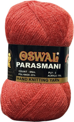 JEFFY Parasmani Wool Used with Hand Knitting (RED Shade NO- 61, 200 Gram)
