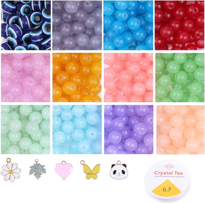 ambitieux 12 Jelly charms glass beads