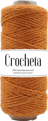 Crocheta 2 Ply Orange Jute Rope 50 Meter Twine Rope String Thread for Craft Decoration.