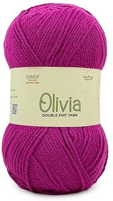 KB STAR Ganga Olivia Hand Knitting and Crochet Yarn(200 Gram) (Magenta Shade no-25)