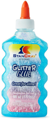 STANCRAY Washable Non-Toxic Glitter Glue, 6 oz. Bottle, Blue