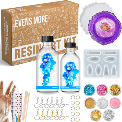 EVENS MORE Diy Resin Art Earring and Coaster Making kit With 200 Gm Epoxy Resin