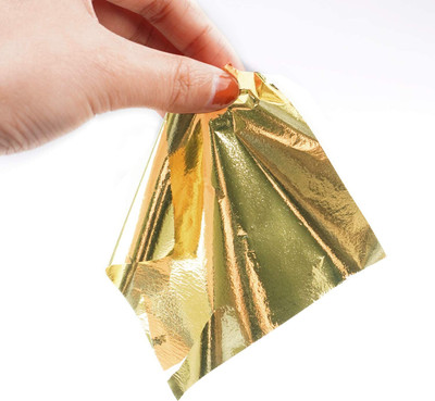 A.K COLLECTION GOLD LEAFING STUDIO LEAF.100 SHEETS 8X8CM GLIDING FOIL FOR RESIN ART.10