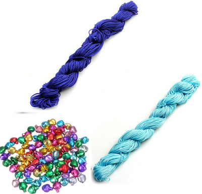 Crafts Haveli Nylon Cord 30 Mtr Knot Macrame Braided String M_1mm Nylon_Blue Sky Blue