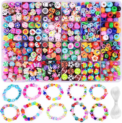 FIDEO Bracelet Making Beads Set, Jewellery Making Kit, Macaron Color Beads