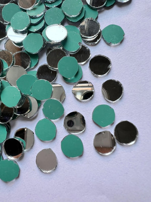 MAHANT ROUND SHAPE SILVER MIRROR FOR LIPPAN ART 10MM 50GM 275PIECE
