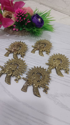 Sell plus Antique Metal Pendant, Krishna Flute (Pack of 4)