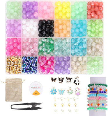 ambitieux DIY Glass beads Bracelet Making Kit with 8 charms