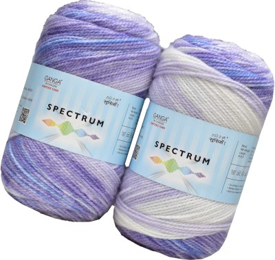 Simi Enterprise Ganga Spectrum S/M Purple white (400 gm) Wool Ball Hand knitting wool