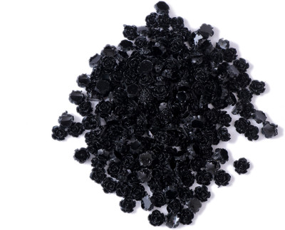 Shivarth Rose Shape Flower Black Color Jewellery Findings Art & Craft ( 6MM 50pcs )