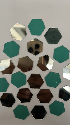 MIRROR GLASS WORLDWIDE Hexagon SHAPE SILVER MIRROR for Arts & Craft, Lippan Art 20MM 100GM 110PIECE