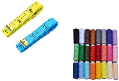 Crafts Haveli Tailoring Combo 2 Items Measuring Tape-2 & sewing-thread Multi