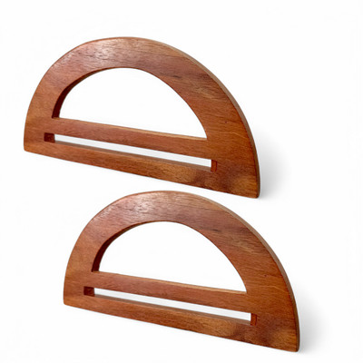 ADW CRAFT'S 1 Pairs D Shaped Wooden Handles for Bags, Crochet Bags & Totes