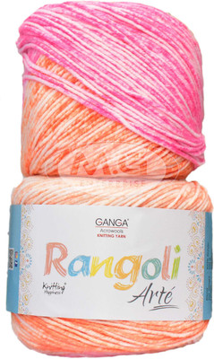 M.G Enterprise GAN GA Rangoli Arte Multi Rose 400 gmsWool Ball Hand knitting wool N Art-AEHD