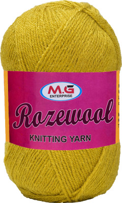 M.G Enterprise Rosewool Mustard 200 gms Wool Ball Hand knitting wool- Art-FIE