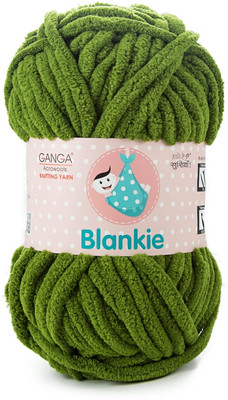 KB STAR Ganga Blankie Is A Super Soft Dark Green Chenille Yarn Pack Of 2 Balls (Blk016)