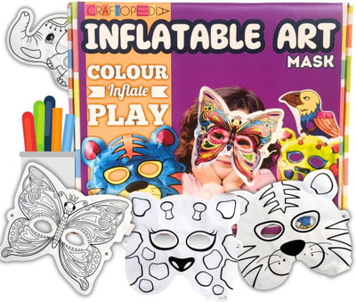 Craftopedia Colour & Puff Pretend Play Art Set, DIY Painting Activity Set with Markers, 4 P