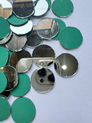 MAHANT ROUND SHAPE SILVER MIRROR FOR LIPPAN ART 20MM 50GM 60PIECE