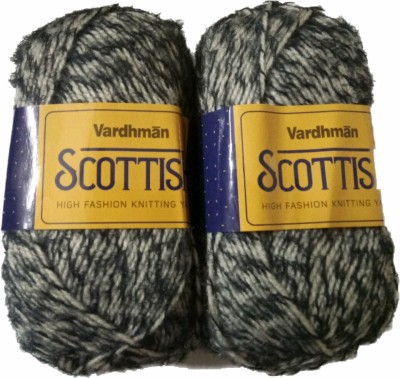 Vardhman Scottish Wool Ball Hand Knitting Yarn/Yarn Thread Dyed 100gm Each Multi Cream Mouse shade no.04 200gm