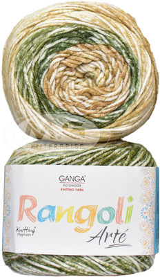 M.G Enterprise GAN GA Rangoli Arte Multi Moss 400 gmsWool Ball Hand knitting wool M Art-AEHC