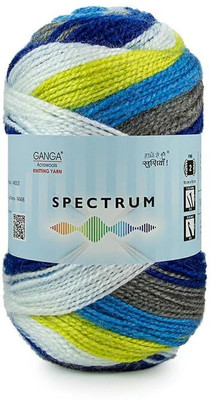 JEFFY GANGA Spectrum Yarn ,Hand Knitting Wool (Multicolour (SPT009), 200 Gram)