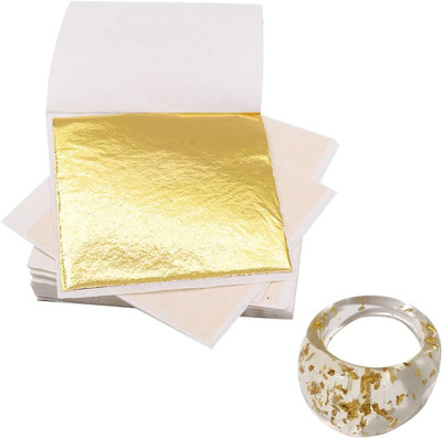 A.K COLLECTION GOLD LEAFING STUDIO LEAF.100 SHEETS 8X8CM GLIDING FOIL FOR RESIN ART.46