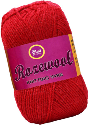 Simi Enterprise Rosewool Red 400 gms Wool Ball Hand knitting wool- Art-GJJ