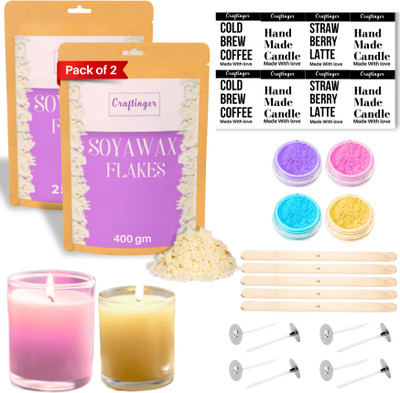 Craftinger Candle Making Kit | 800g SOYA Wax Flakes