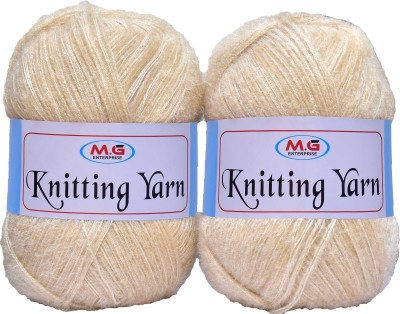 M.G Enterprise Knitting Wool Yarn, Soft Fancy Feather Wool Light SKin 200 gm- Art-HEE