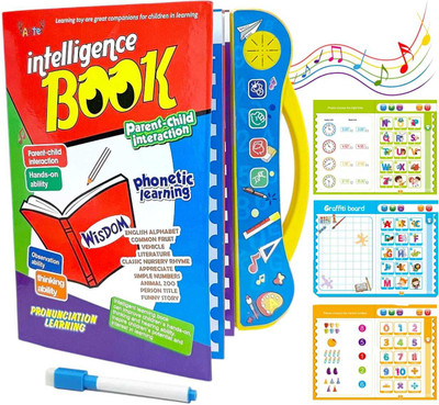 Tera13 Intelligence Book Learn English Letters, Words Learning Sound Book Education Toy