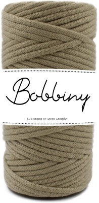 Bobbiny Knitted Braided Beige Crochet 100m 3MM Macrame Thread Cotton Cord for Macrame