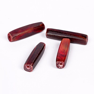 DeLemon Red-Brown Horn Pipe Beads (44x9.5mm) for Jewelry Making and Crafts 250g