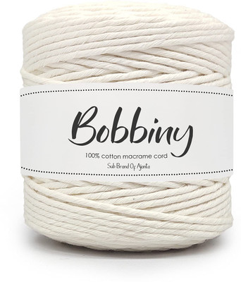 Bobbiny 4MM 50 Meter Single Strand Cotton Macrame Cord Thread for Macrame DIY