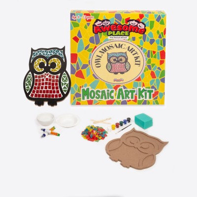 Awesome Place Owl (Animal theme) DIY Mosaic Wall Hanging Art Craft Kit,Birthday Gift for kids