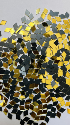 MIRROR GLASS WORLDWIDE DIAMOND SHAPE GOLDEN MIRROR FOR LIPPAN ART 6MM 100GM 1330PIECE