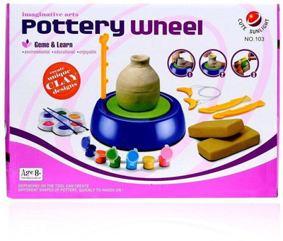 Mahi Zone Pottery Wheel Clay Pot Making Machine Game with Colors For Kids_A15