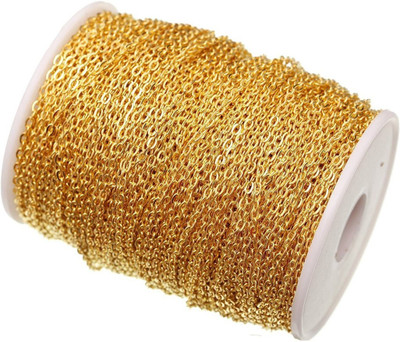 Sharum Crafts Jewellery Making Chain 5 Meter Golden