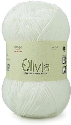 KB STAR Ganga Olivia Hand Knitting and Crochet Yarn(200 Gram) (White Shade no-5)