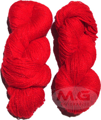 KNIT KING Vardhman Rabit Excel Red (200 gm) Wool Hank Hand knitting wool Art-FEB