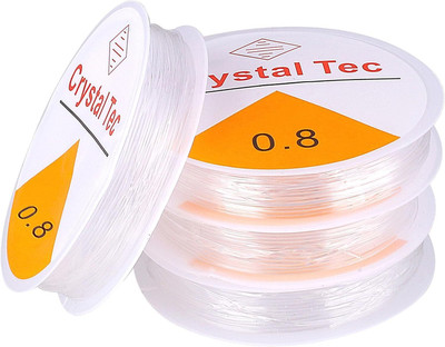 PriyaBeads Transparent Elastic String Cord Thread Stretchy 30 M (Sizs 0.5,0.8 or 1MM)