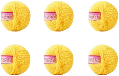 vardhman knitting yarn Vardhman Knitting Wool Pack of 6 Baby soft yellow Knitting and Crocheting