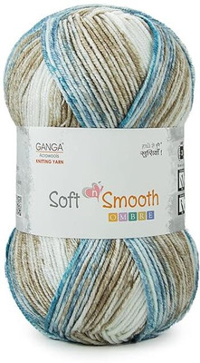 KB STAR Ganga Acrowools Wool Yarn Soft&Smooth Shade No-Ss02, 200Gram, Multicolor