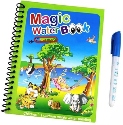 tinytotem 1 pcs Reusable Magic Water Painting Book Magic Doodle Pen 1 book