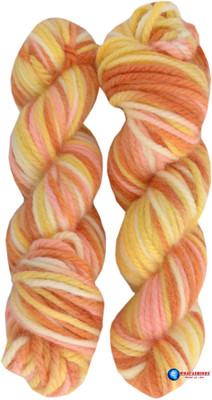 GANGA Motu Thick Chunky Hand Knitting Yarn (Multi Citrus) (Hanks-200 grams)